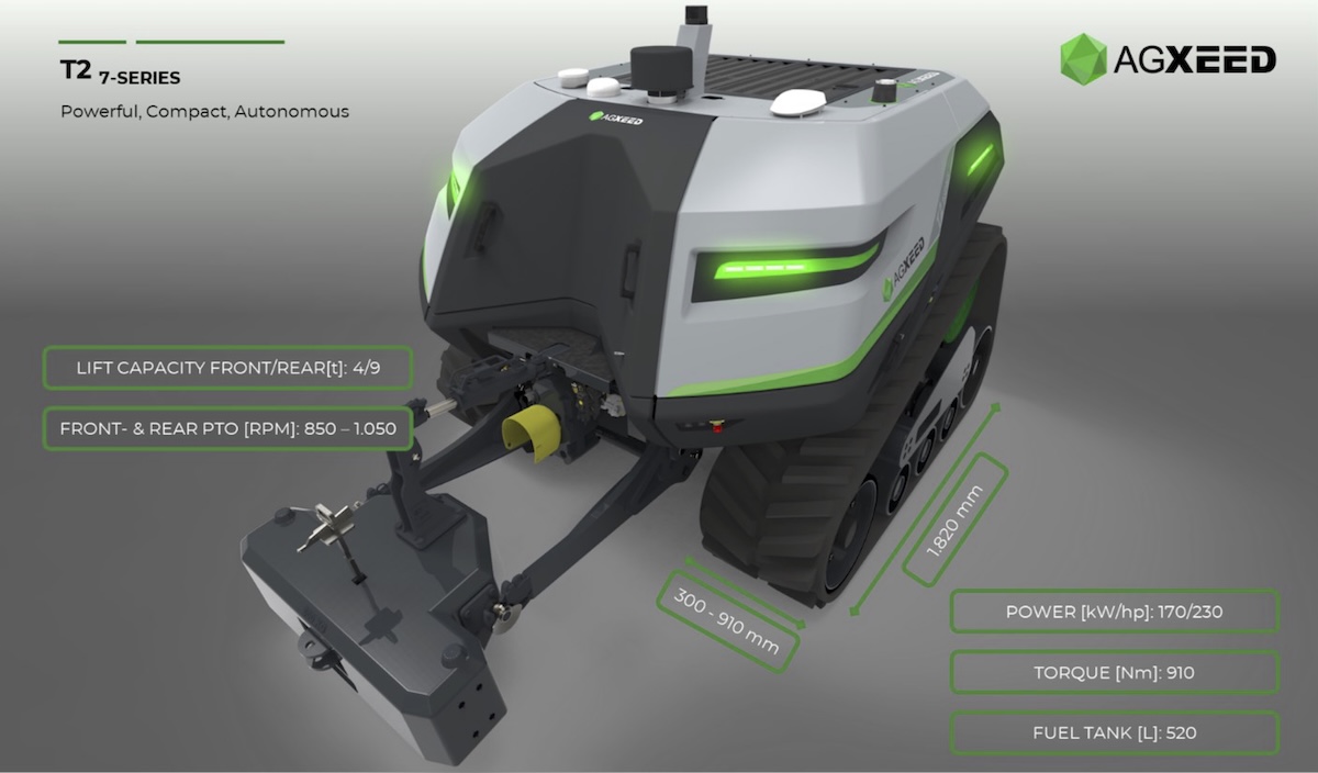 Il nuovo robot porta attrezzi AgXeed T2 7 sarà presentato ad Agritechnica 2025